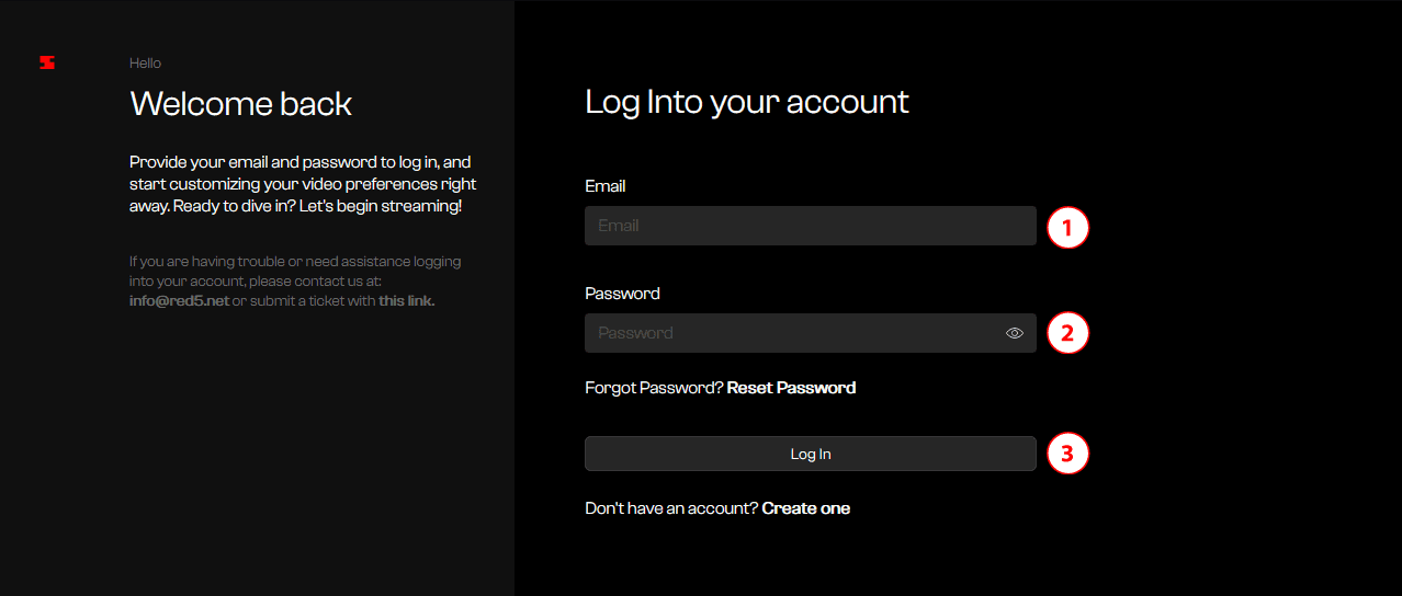 Enter Email and Password