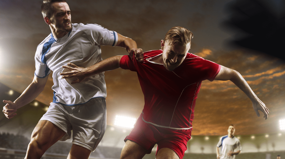 Split screen showing live sports event with integrated betting interface and real-time odds updates